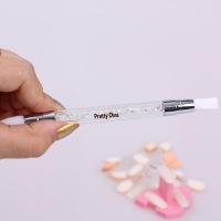 PrettyDiva 5Pcs Rhinestone Gel Nail Art Carving Pen Brushes Nail Brush Pencil Tool Set 